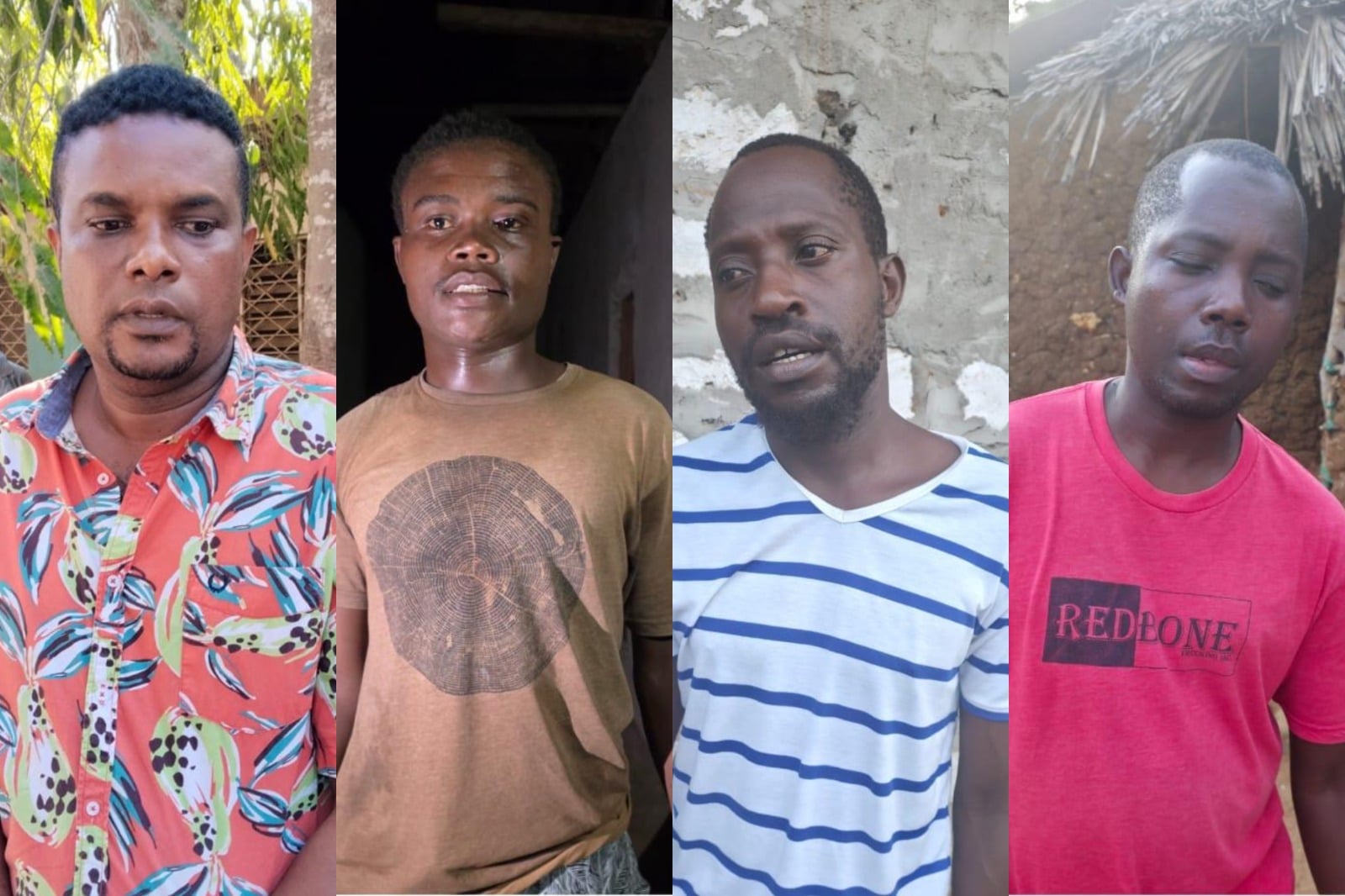 Collage photo of four suspects arrested during a crackdown in the coastal region.